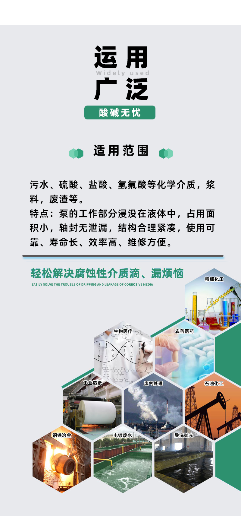 不锈钢液下泵运用领域